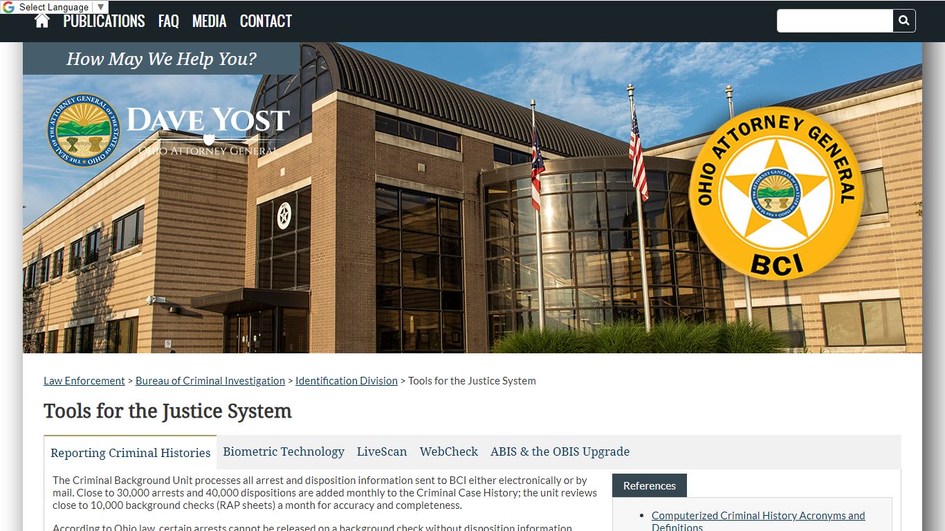 Tools for the Justice System - Ohio Attorney General Dave Yost